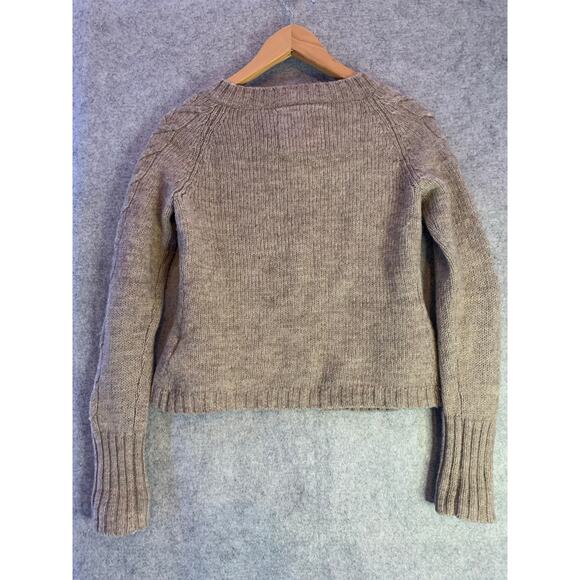 H&M LOGG Tan Two Button Cardigan, Wool and Alpaca Cable Knit, Women’s Size Small - Picture 6 of 9